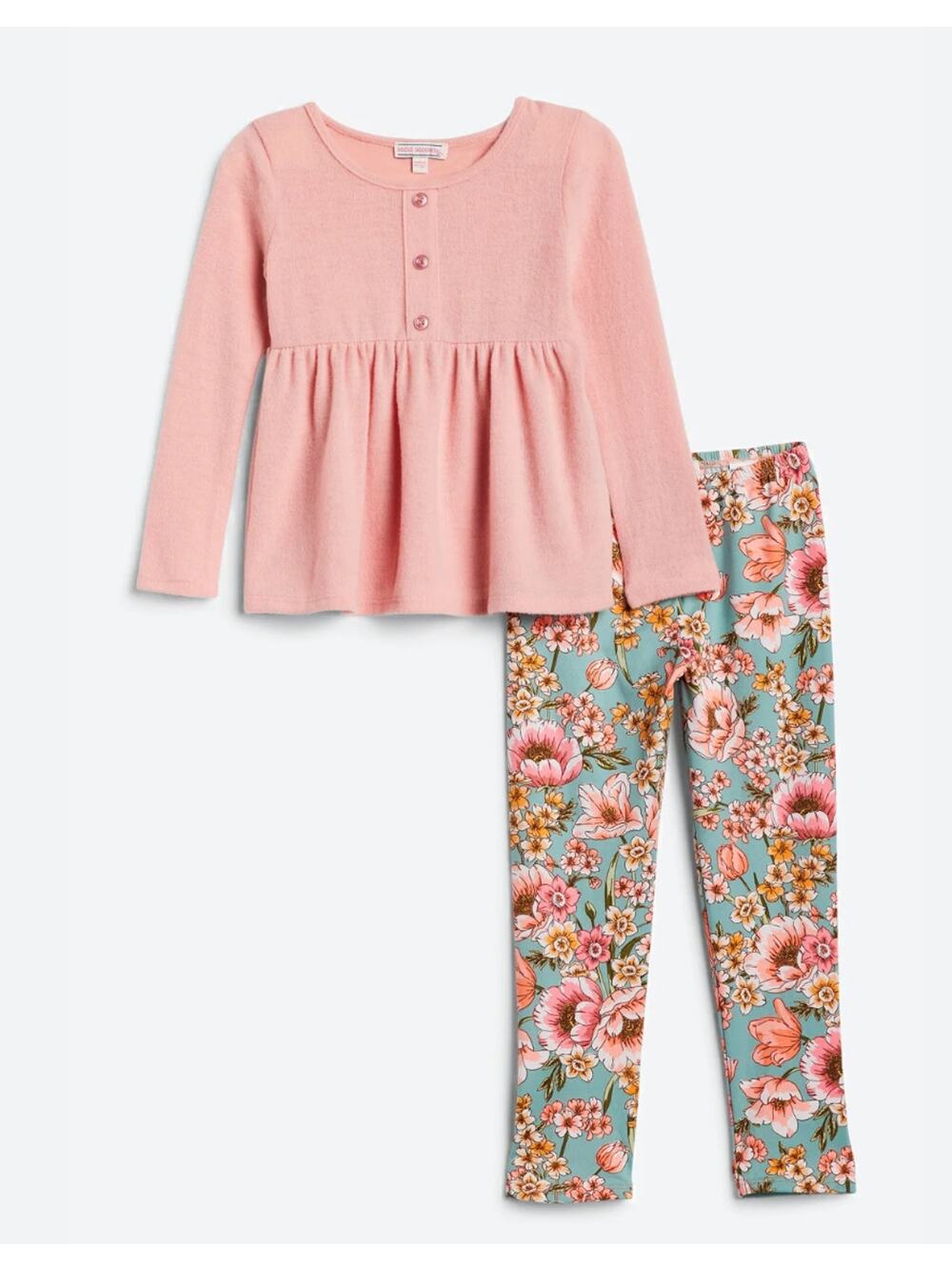 Social Academy Girls Peplum Top Floral Leggings Set Size 8 Boutique Pink Outfit